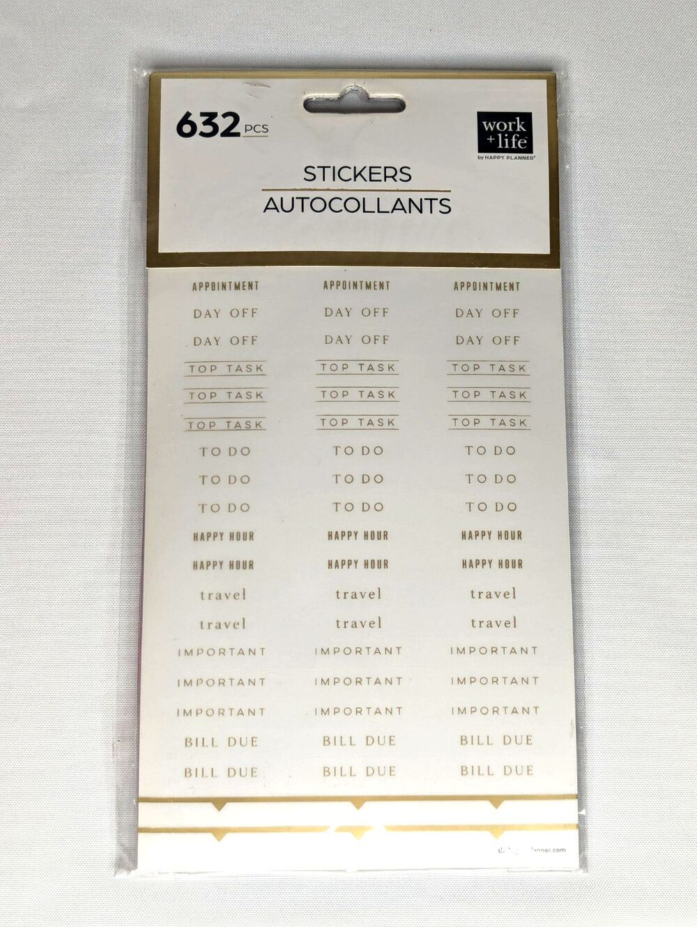 Happy Planner Stickers - Work + Life Balance, 632 Pieces, Neutral NEW